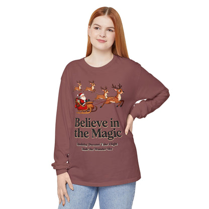 Holiday Spirit Long Sleeve Tee – Believe in the Magic of Christmas with Cozy Festive Style