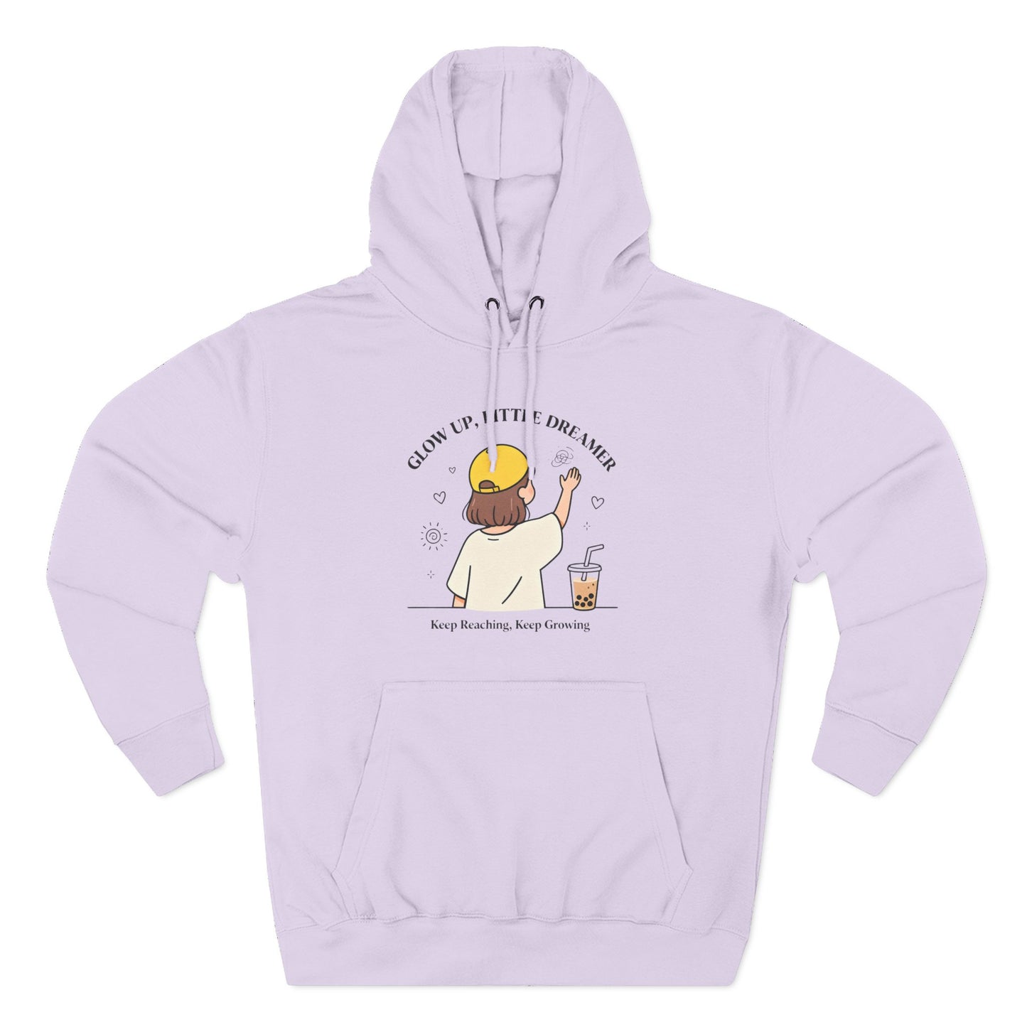 Kawaii Cat Café Hoodie – Soft Fleece Pullover with Relaxed Dreamer Message