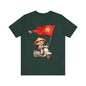 intage Vespa Rider Tee – Adorable Kid & Star Flag Illustration, Travel-Style Vietnam Graphic Shirt