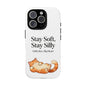 Orange Cat Aesthetic Phone Case – Stay Soft, Stay Silly | Custom Text Available | Little Joys, Big Heart