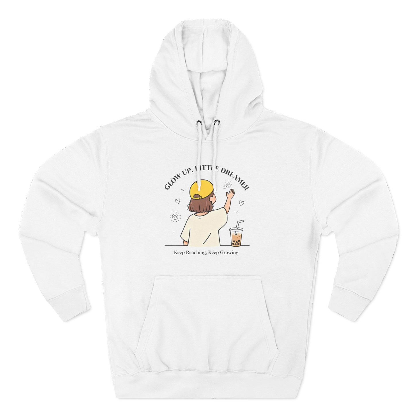 Kawaii Cat Café Hoodie – Soft Fleece Pullover with Relaxed Dreamer Message
