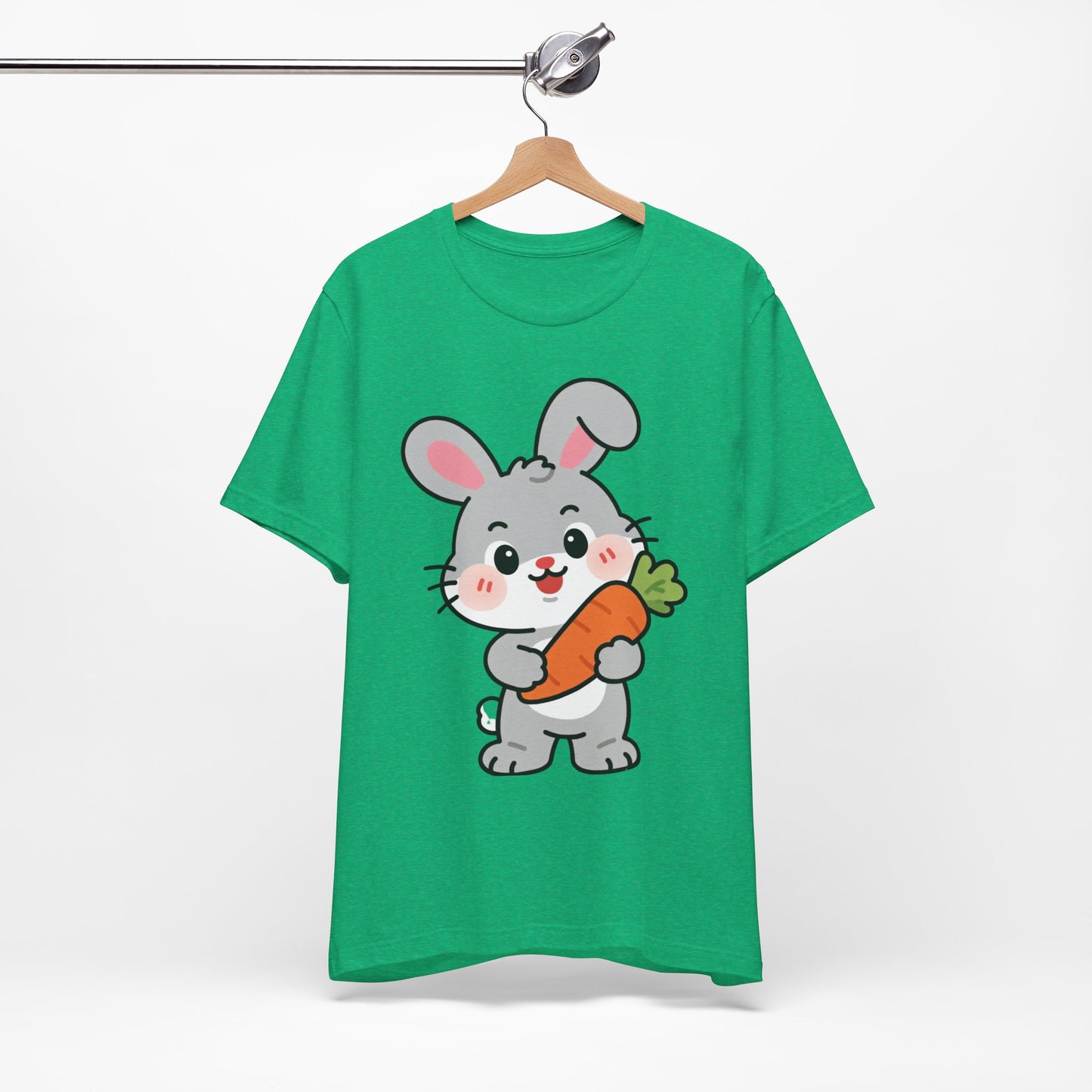 Sweet Bunny & Carrot Graphic Tee – Soft Pastel Rabbit Illustration Shirt