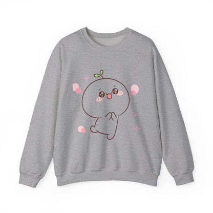 Blushing Peach Kawaii Sweatshirt – Soft Cute Cartoon Crewneck for Cozy Everyday Style