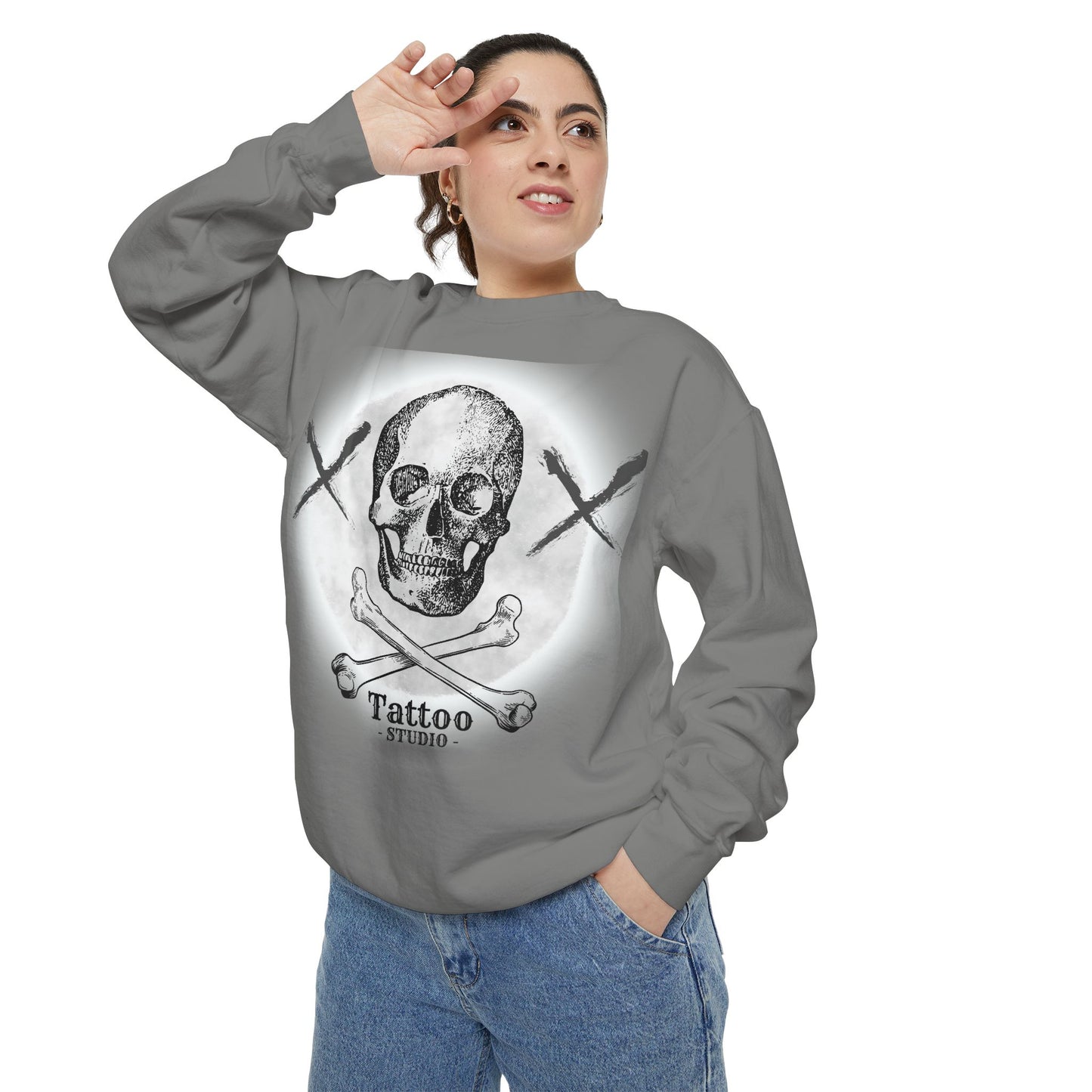 💀 Tattoo Skull Crewneck | Custom Unisex Sweatshirt