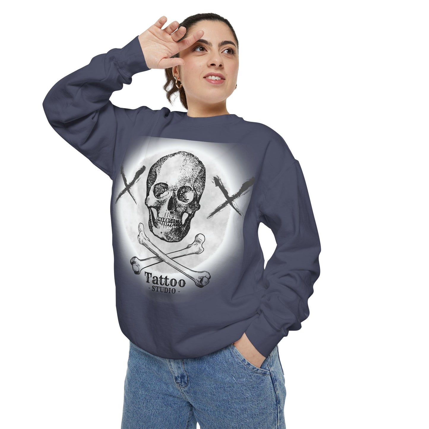 💀 Tattoo Skull Crewneck | Custom Unisex Sweatshirt