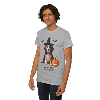 Midnight Pumpkin Glow Pup Tee — Cozy Witch Dog Shirt for Fall & Halloween Lovers