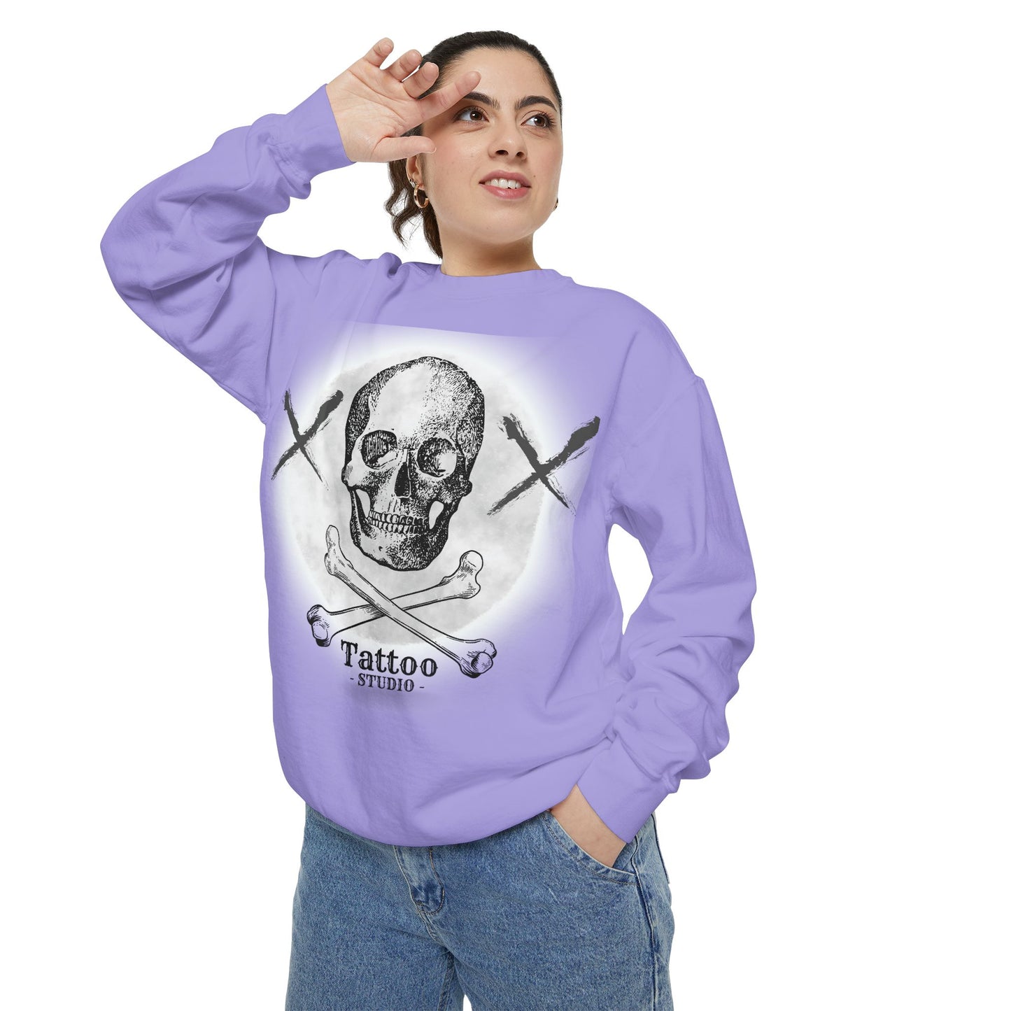 💀 Tattoo Skull Crewneck | Custom Unisex Sweatshirt