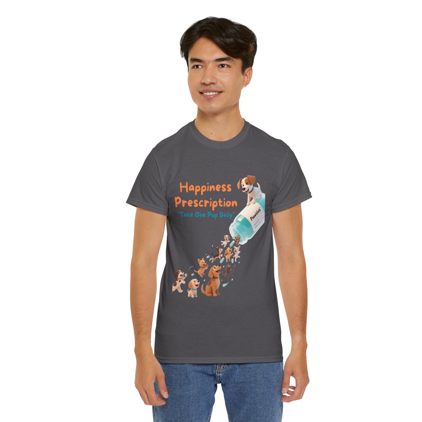 Prescription for Joy T-Shirt – Playful Dog Lover Tee with Cute Puppies and Positive Vibes