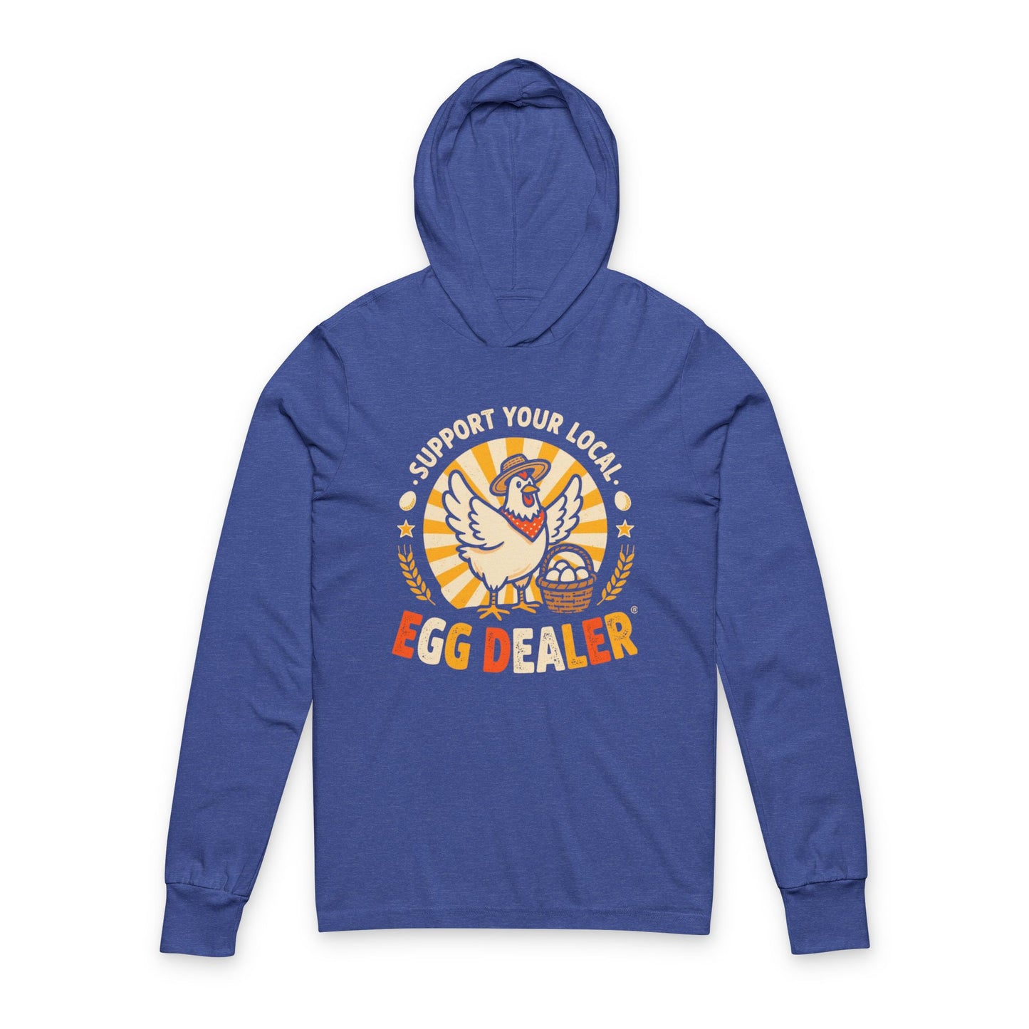 Support Your Local Egg Dealer Hoodie – Funny Chicken Graphic Vintage Long Sleeve Tee