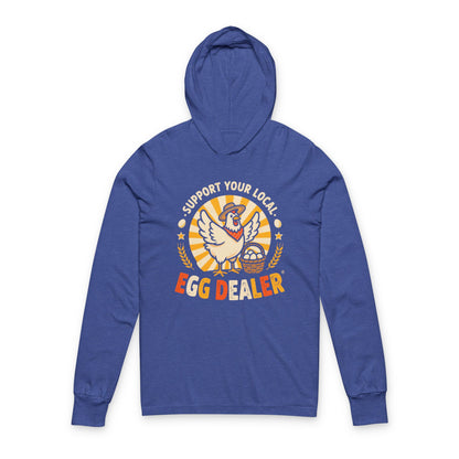 Support Your Local Egg Dealer Hoodie – Funny Chicken Graphic Vintage Long Sleeve Tee