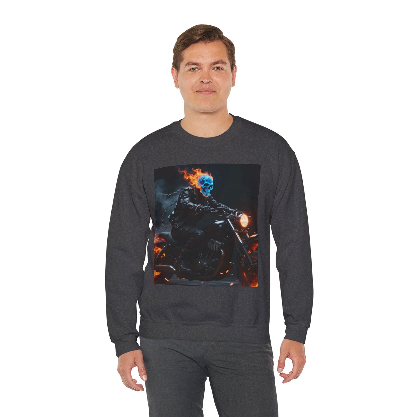 Ghost Rider Fire Skull Sweatshirt – Cool Unisex Biker Style