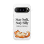 Orange Cat Aesthetic Phone Case – Stay Soft, Stay Silly | Custom Text Available | Little Joys, Big Heart