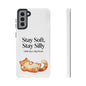 Orange Cat Aesthetic Phone Case – Stay Soft, Stay Silly | Custom Text Available | Little Joys, Big Heart