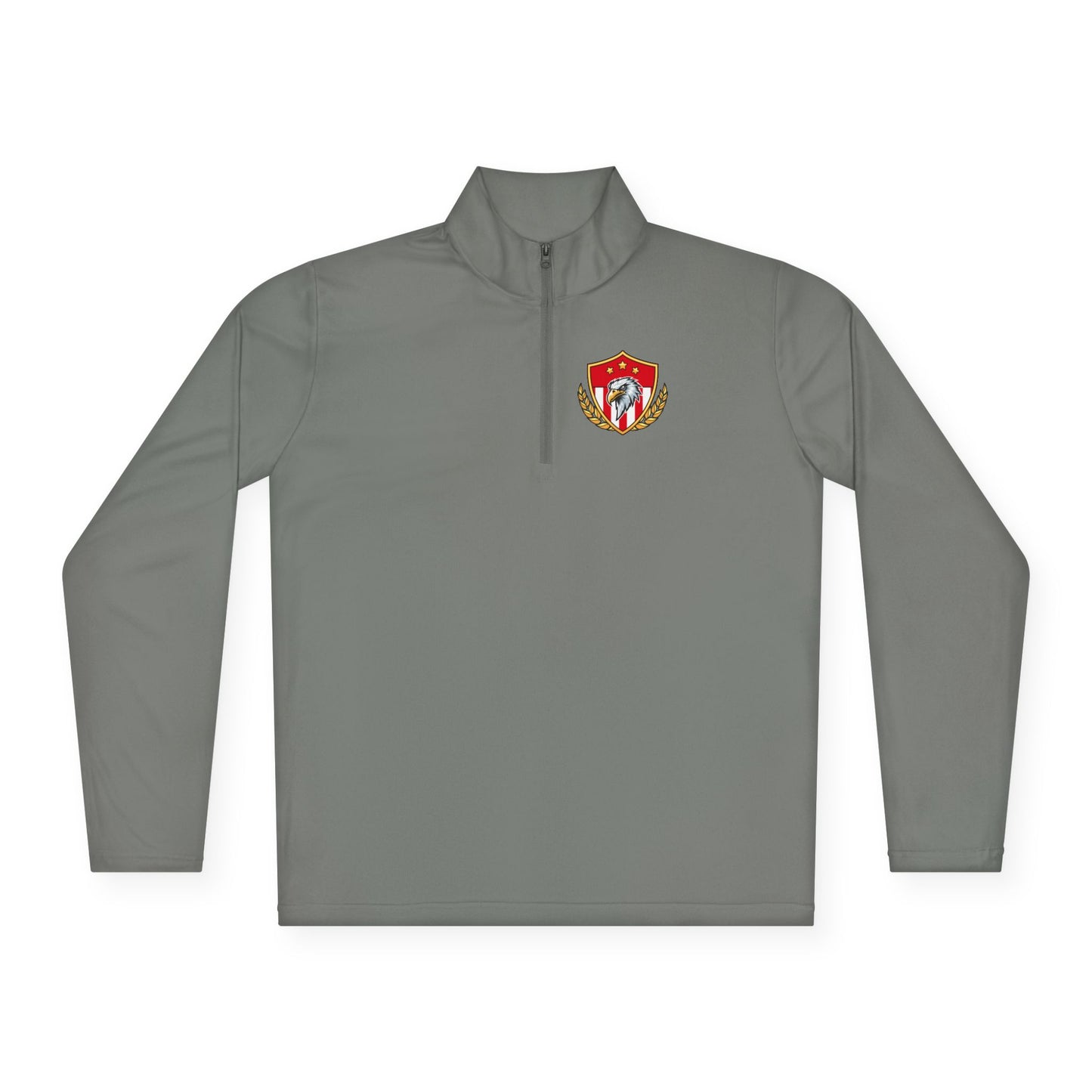 Heritage Quarter-Zip Pullover – Classic Military-Inspired Sweatshirt with Vintage Embroidered Crest