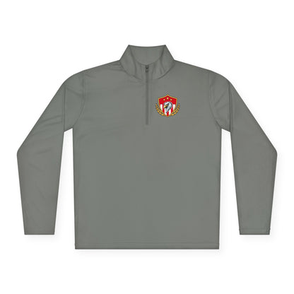 Heritage Quarter-Zip Pullover – Classic Military-Inspired Sweatshirt with Vintage Embroidered Crest