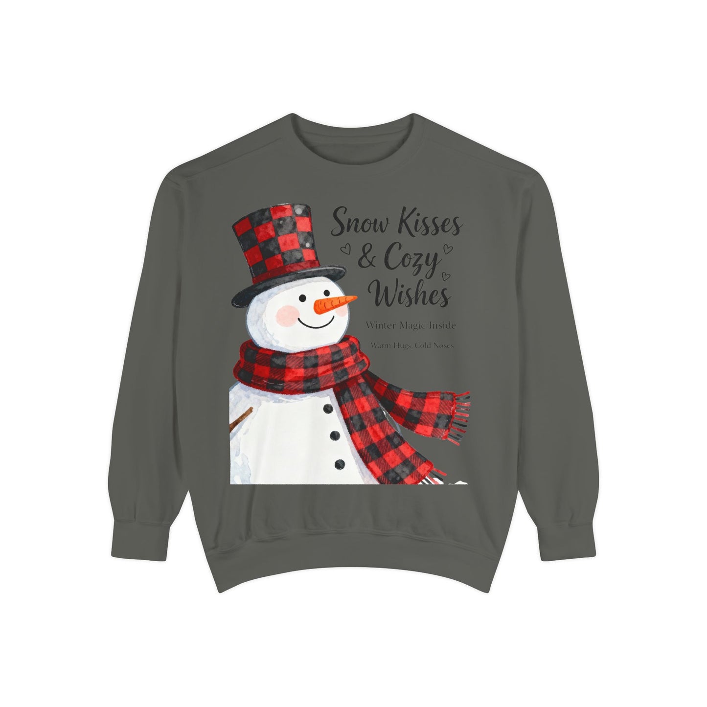 Warm Winter Plaid Snowman Sweatshirt – Cozy Holiday Crewneck for Christmas Cheer