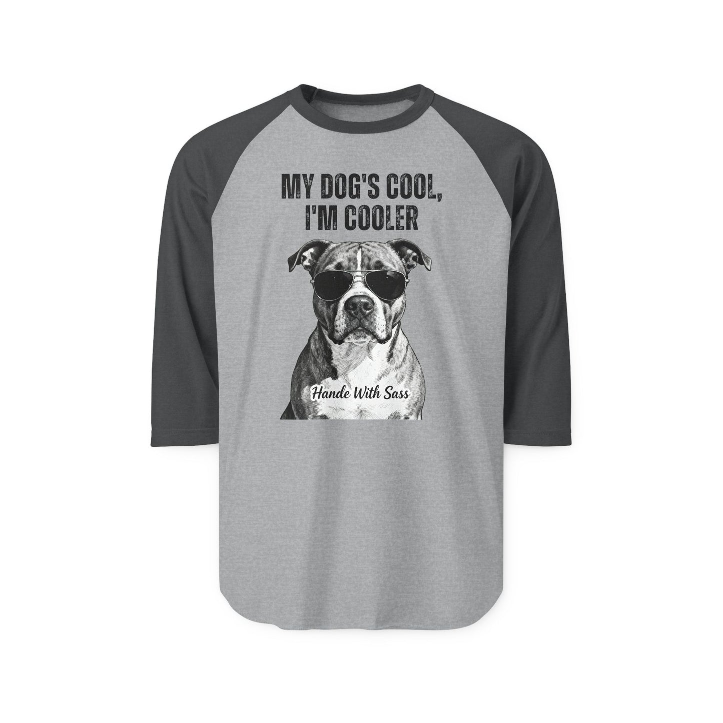 Cooler Than My Dog Raglan – Witty Graphic Tee for Dog Dads, Moms & Pet Enthusiasts