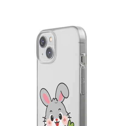 Playful Bunny Holding Carrot Phone Case – Soft, Charming Protective Cover