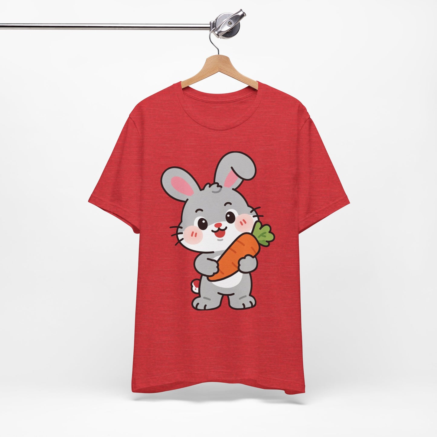Sweet Bunny & Carrot Graphic Tee – Soft Pastel Rabbit Illustration Shirt