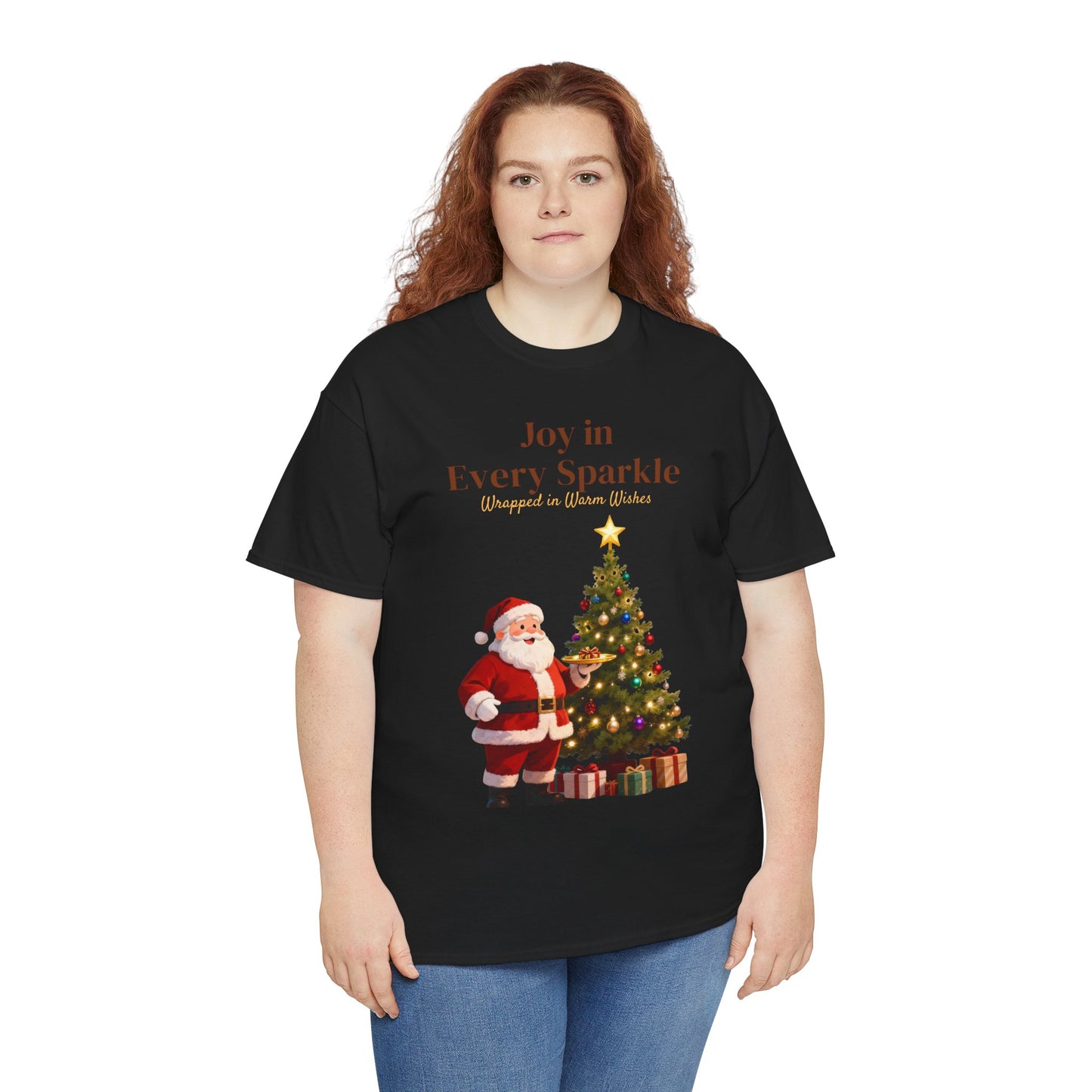 Cozy Santa & Tree Christmas T-Shirt – Festive Holiday Tee for Joyful Winter Days