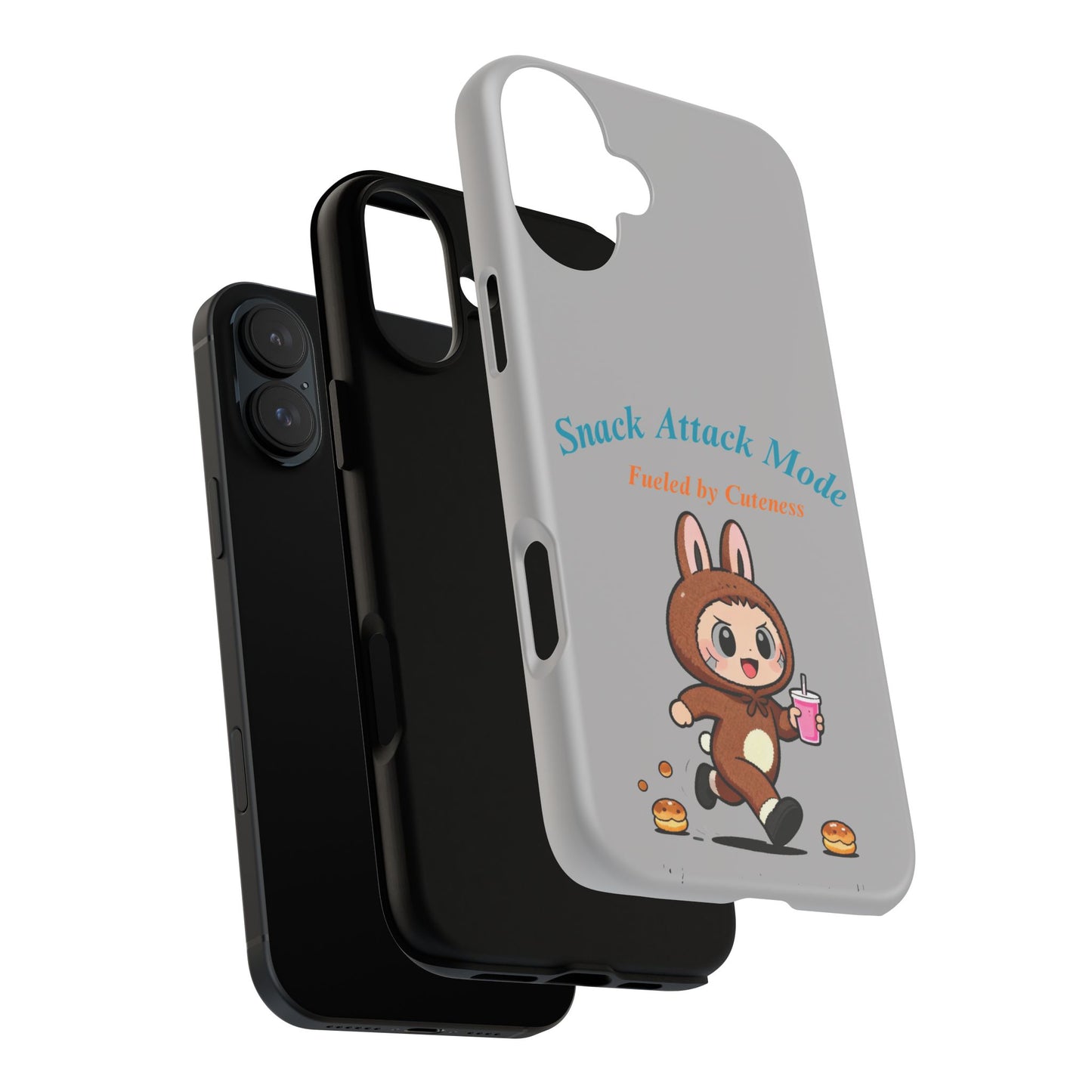 Bunny Bite Delight Phone Case – Cute Rabbit Snacking Design for Food Lovers