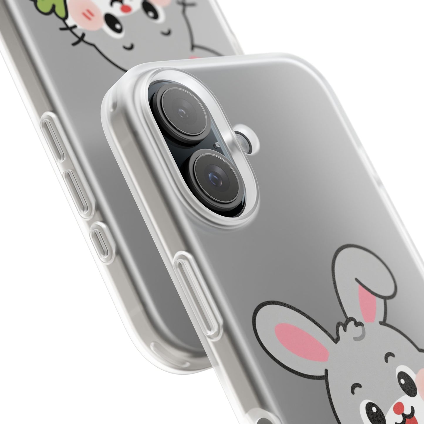 Playful Bunny Holding Carrot Phone Case – Soft, Charming Protective Cover