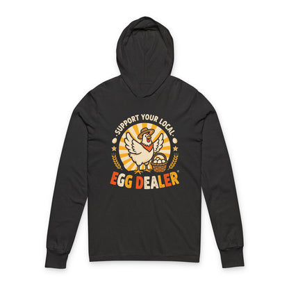 Support Your Local Egg Dealer Hoodie – Funny Chicken Graphic Vintage Long Sleeve Tee