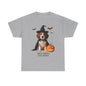 Midnight Pumpkin Glow Pup Tee — Cozy Witch Dog Shirt for Fall & Halloween Lovers