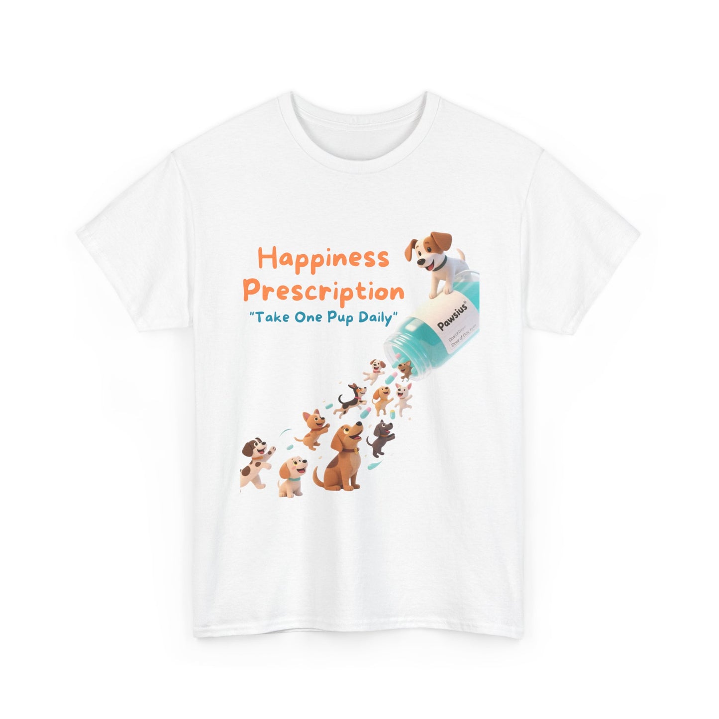 Prescription for Joy T-Shirt – Playful Dog Lover Tee with Cute Puppies and Positive Vibes