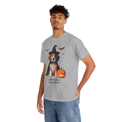 Midnight Pumpkin Glow Pup Tee — Cozy Witch Dog Shirt for Fall & Halloween Lovers