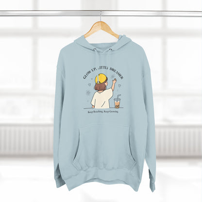 Kawaii Cat Café Hoodie – Soft Fleece Pullover with Relaxed Dreamer Message