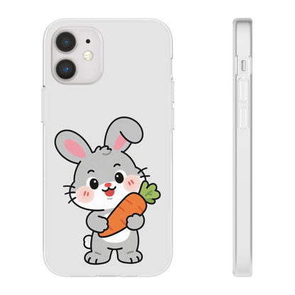 Playful Bunny Holding Carrot Phone Case – Soft, Charming Protective Cover