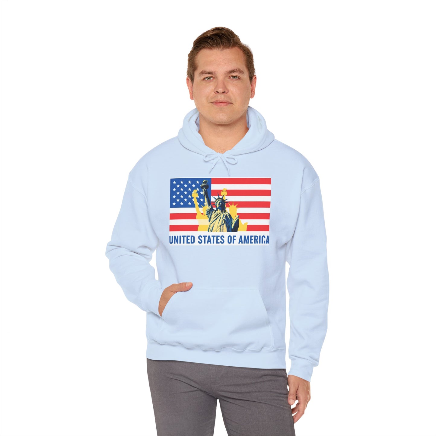 Custom Patriotic USA Flag Hoodie – Unisex Heavy Blend™ Sweatshirt | American Pride | Personalized Gift