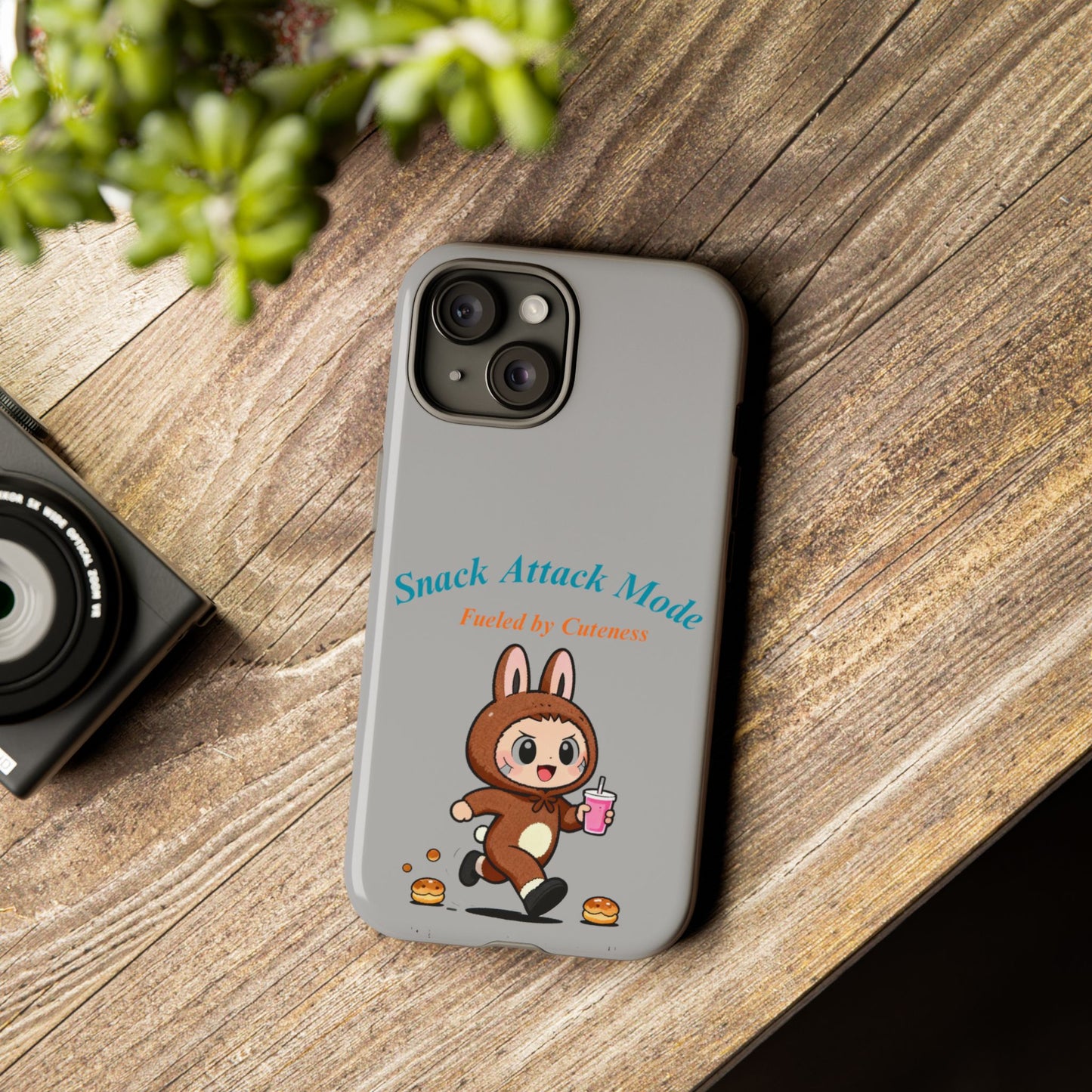 Bunny Bite Delight Phone Case – Cute Rabbit Snacking Design for Food Lovers