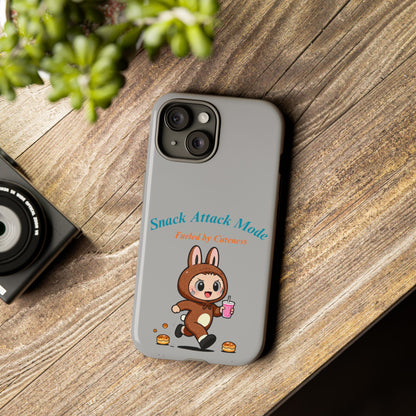 Bunny Bite Delight Phone Case – Cute Rabbit Snacking Design for Food Lovers