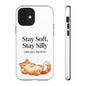 Orange Cat Aesthetic Phone Case – Stay Soft, Stay Silly | Custom Text Available | Little Joys, Big Heart