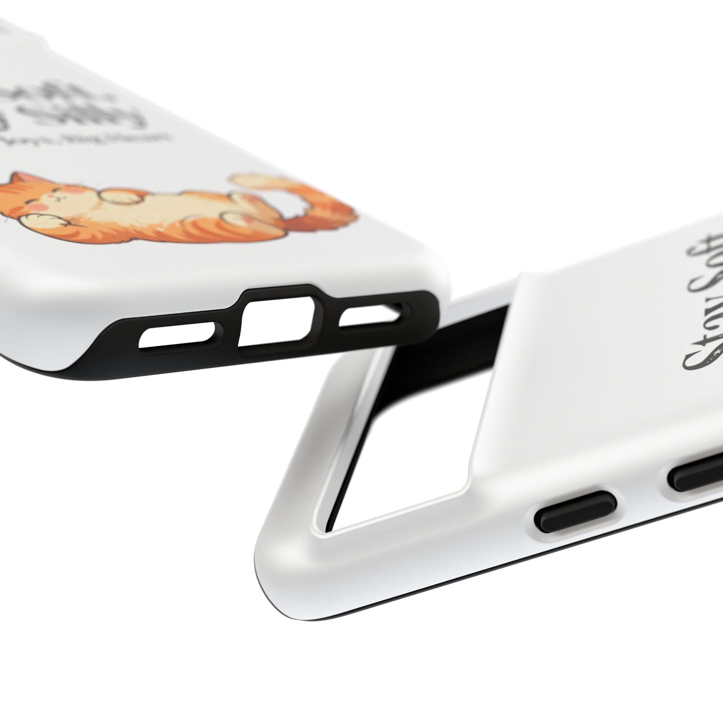 Orange Cat Aesthetic Phone Case – Stay Soft, Stay Silly | Custom Text Available | Little Joys, Big Heart