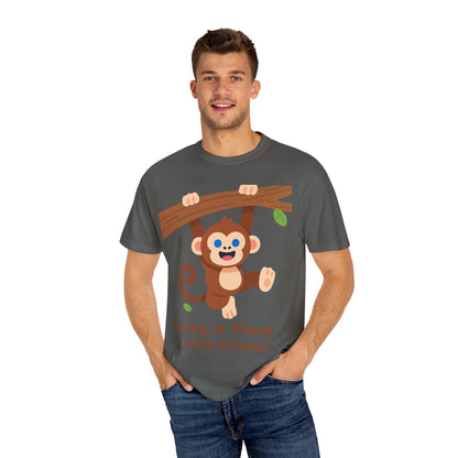 Little Champ Monkey Tee – Adorable “Hang In There” Kids Shirt for Everyday Adventure