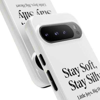 Orange Cat Aesthetic Phone Case – Stay Soft, Stay Silly | Custom Text Available | Little Joys, Big Heart