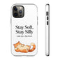 Orange Cat Aesthetic Phone Case – Stay Soft, Stay Silly | Custom Text Available | Little Joys, Big Heart