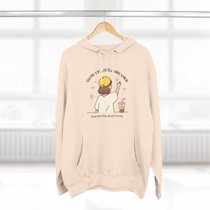 Kawaii Cat Café Hoodie – Soft Fleece Pullover with Relaxed Dreamer Message