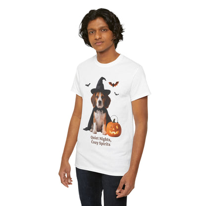 Midnight Pumpkin Glow Pup Tee — Cozy Witch Dog Shirt for Fall & Halloween Lovers