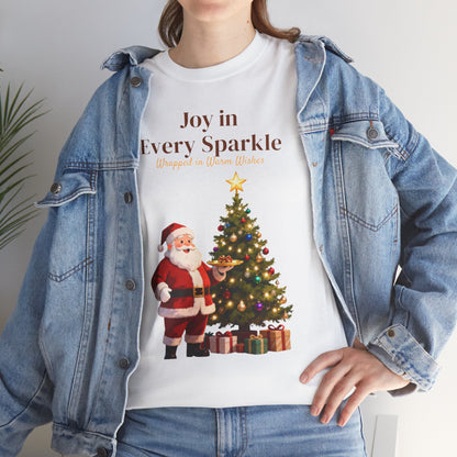 Cozy Santa & Tree Christmas T-Shirt – Festive Holiday Tee for Joyful Winter Days