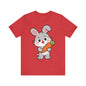 Sweet Bunny & Carrot Graphic Tee – Soft Pastel Rabbit Illustration Shirt