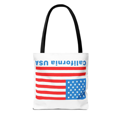 California Bear Pride Tote – Bold USA Flag Canvas Bag for Everyday Carry