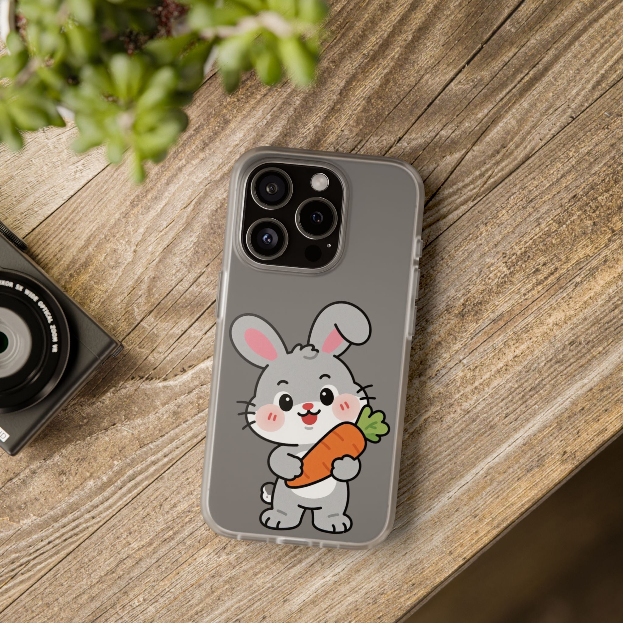 Playful Bunny Holding Carrot Phone Case