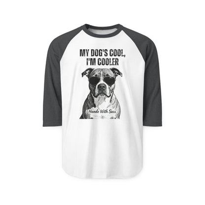 Cooler Than My Dog Raglan – Witty Graphic Tee for Dog Dads, Moms & Pet Enthusiasts
