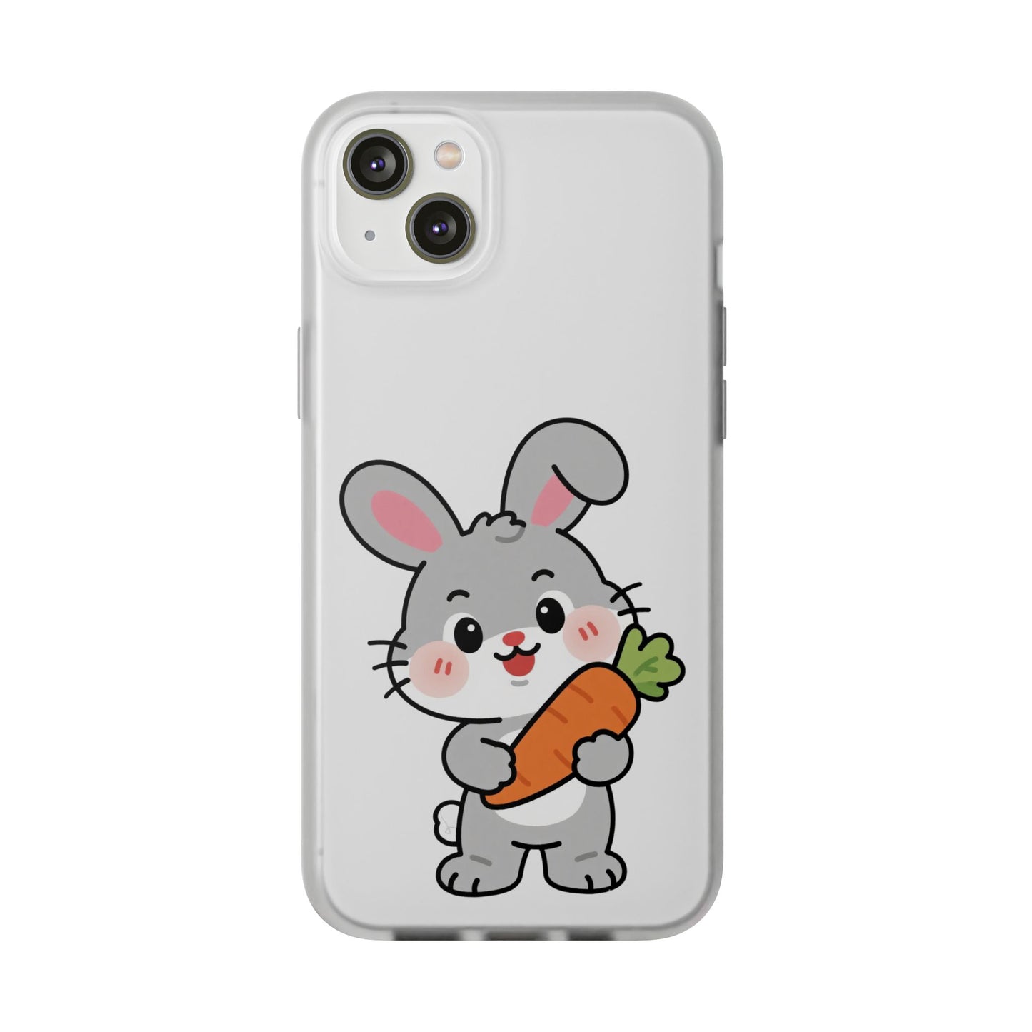 Playful Bunny Holding Carrot Phone Case – Soft, Charming Protective Cover