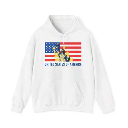 Custom Patriotic USA Flag Hoodie – Unisex Heavy Blend™ Sweatshirt | American Pride | Personalized Gift