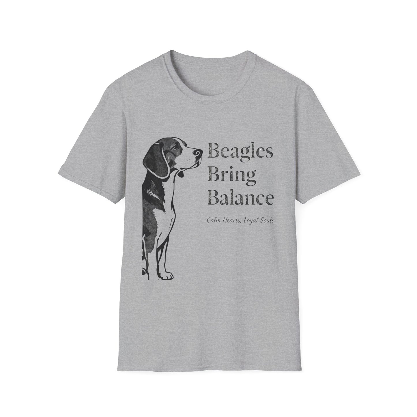Serene Beagle Graphic Tee – Classic Monochrome Dog Lover Shirt with Peaceful Vibes